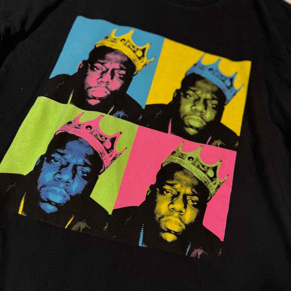 Notorious B.I.G. Pop Art Graphic T-Shirt Black Mens Size XL Hip Hop Streetwear